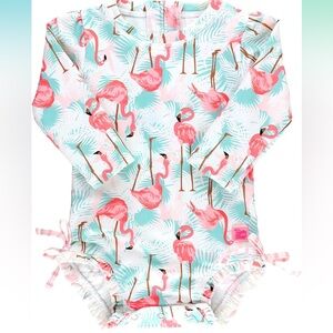 Flamingo Ruffle Butts Print Baby Bodysuit 0-3 months